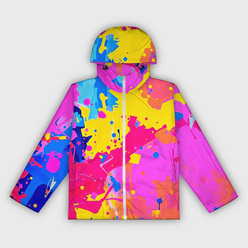 Женская ветровка Яркие пятна акриловой краски на стене / 3D-Белый – фото 1