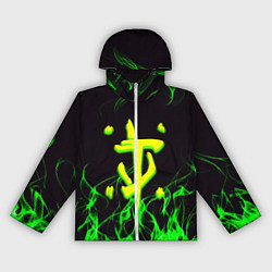 Ветровка с капюшоном женская Doom кислотное лого, цвет: 3D-белый