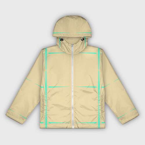 Женская ветровка Color beige green stripes / 3D-Белый – фото 1
