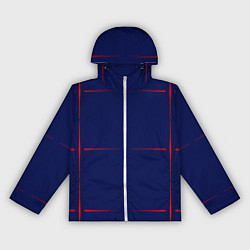 Ветровка с капюшоном женская Color blue red stripes, цвет: 3D-белый