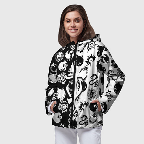 Женская ветровка Doom anime black pattern / 3D-Черный – фото 3