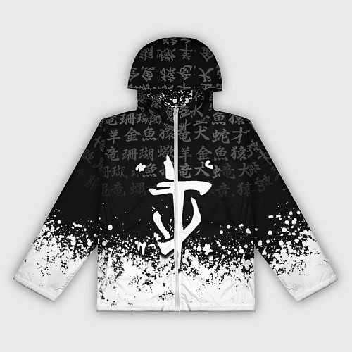 Женская ветровка Doom японские символы краски / 3D-Белый – фото 1