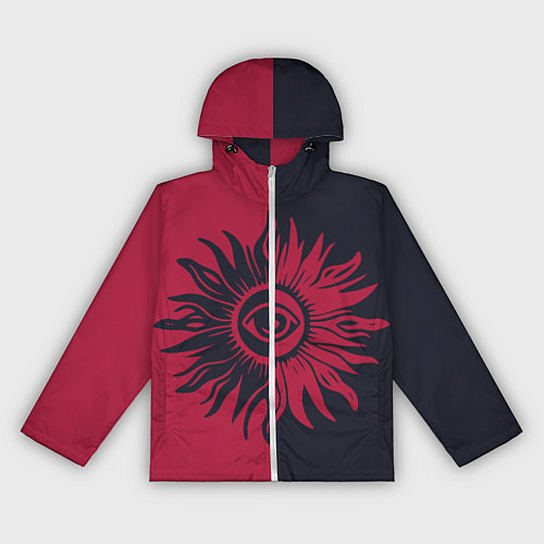 Женская ветровка Солнце красно-синее / 3D-Белый – фото 1