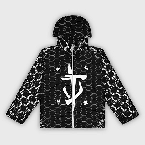 Женская ветровка Doom соты текстура / 3D-Белый – фото 1