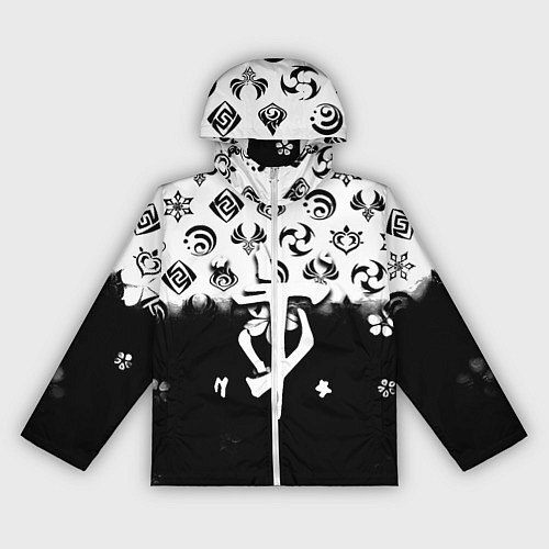 Женская ветровка Doom черно белые аниме / 3D-Белый – фото 1