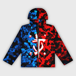 Ветровка с капюшоном женская Doom камуфляж текстура, цвет: 3D-черный