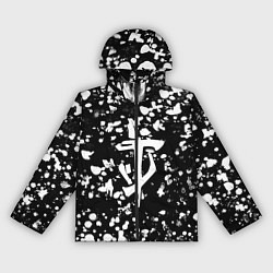 Ветровка с капюшоном женская Дум белые брызги красок, цвет: 3D-черный