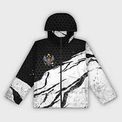 Ветровка с капюшоном женская Российская империя - потертости, цвет: 3D-черный