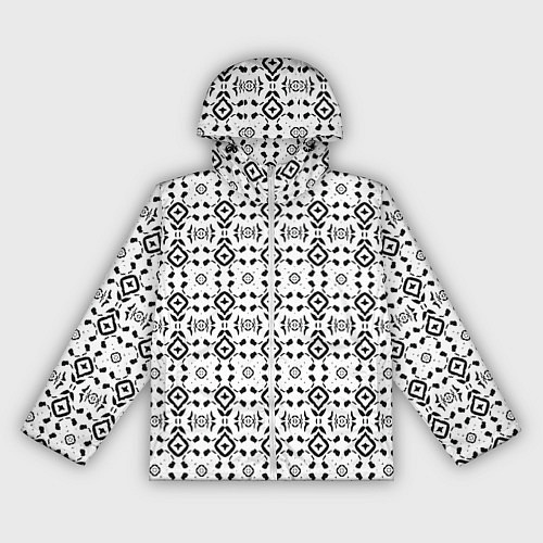 Женская ветровка Черно-белый абстрактный узор / 3D-Белый – фото 1