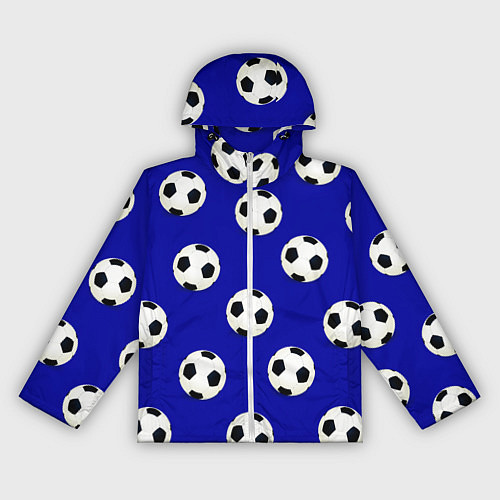 Женская ветровка Футбольные мячи на синем / 3D-Белый – фото 1