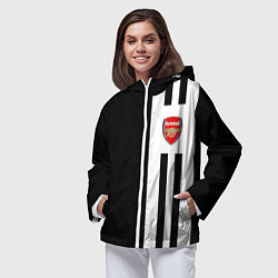 Ветровка с капюшоном женская Arsenal спорт линии, цвет: 3D-белый — фото 2