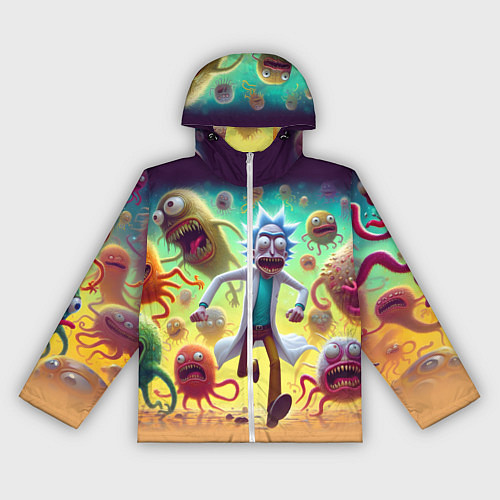 Женская ветровка Рик Санчес убегает от монстров / 3D-Белый – фото 1