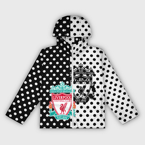 Женская ветровка Liverpool черно белые точки / 3D-Белый – фото 1