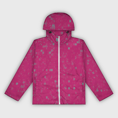 Женская ветровка Color pink brown squares / 3D-Белый – фото 1