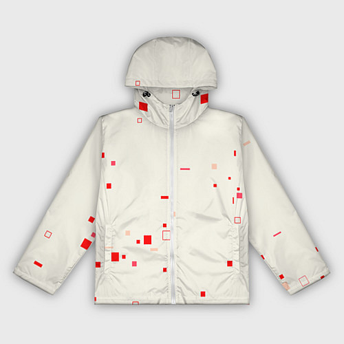 Женская ветровка Color white red shapes / 3D-Белый – фото 1