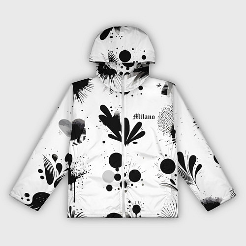 Женская ветровка Растительный паттерн и кляксы - Милан / 3D-Белый – фото 1