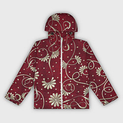 Ветровка с капюшоном женская Красный бархат, цвет: 3D-белый