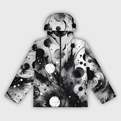 Ветровка с капюшоном женская Абстрактная чёрно-белая композиция, цвет: 3D-черный