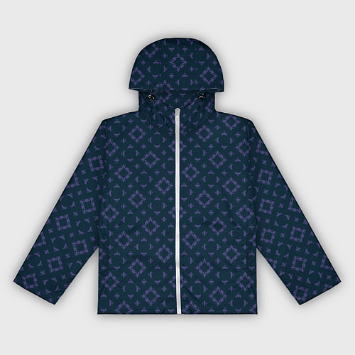 Женская ветровка Синяя геометрическая текстура / 3D-Белый – фото 1