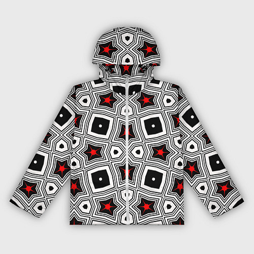 Женская ветровка Звезды в геометрической абстракции / 3D-Белый – фото 1
