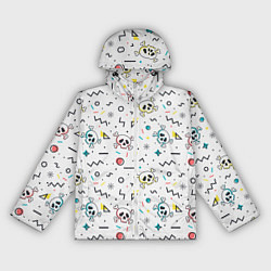 Женская ветровка Паттерн с черепами и геометрическими фигурами на Х