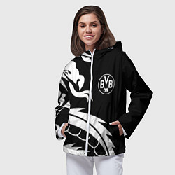 Ветровка с капюшоном женская Borussia дракон белый, цвет: 3D-белый — фото 2