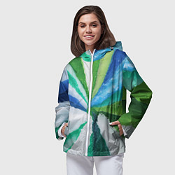 Ветровка с капюшоном женская Радуга цветов мальдивских островов, цвет: 3D-белый — фото 2