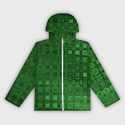 Ветровка с капюшоном женская Текстура изумрудное мерцание, цвет: 3D-белый