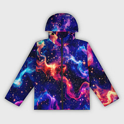 Ветровка с капюшоном женская Волшебная космическая дымка со звёздами, цвет: 3D-черный