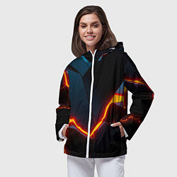 Ветровка с капюшоном женская Breaking block, цвет: 3D-белый — фото 2