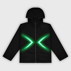 Ветровка с капюшоном женская Neon green lines, цвет: 3D-черный