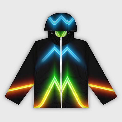 Женская ветровка Neon multicolored lines / 3D-Белый – фото 1