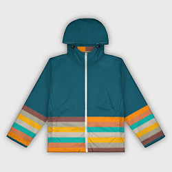 Ветровка с капюшоном женская Индиго и шумовой градиент заката с текстурой, цвет: 3D-белый