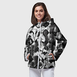 Ветровка с капюшоном женская Мир шахмат, цвет: 3D-белый — фото 2