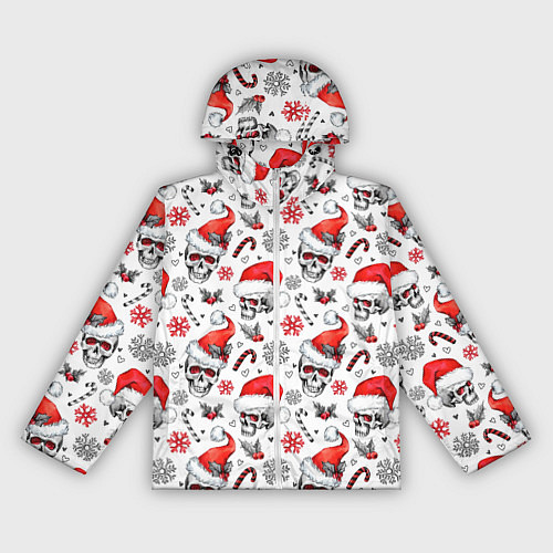 Женская ветровка Новогодние черепа / 3D-Белый – фото 1