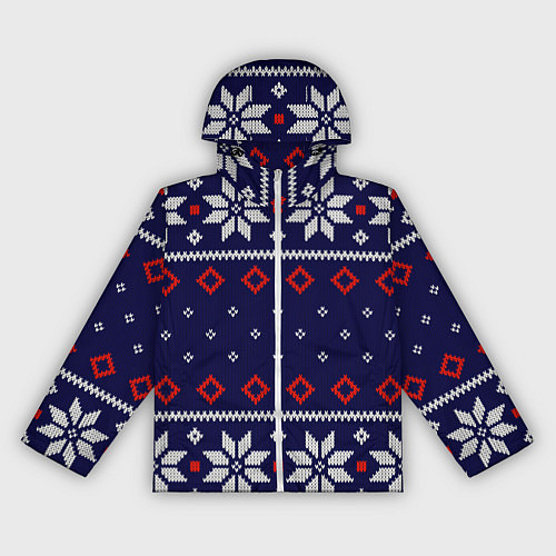 Женская ветровка Вязаный новогодний узор / 3D-Белый – фото 1