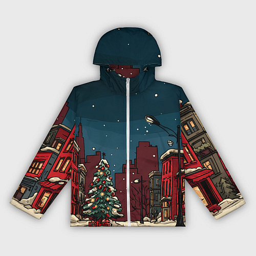 Женская ветровка Новогодняя ночь / 3D-Белый – фото 1