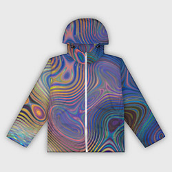 Ветровка с капюшоном женская Абстрактная рябь, цвет: 3D-белый