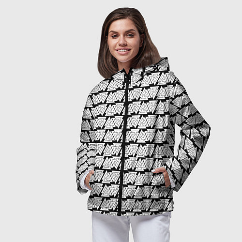 Женская ветровка Символы валькнут как защитная кольчуга / 3D-Черный – фото 3