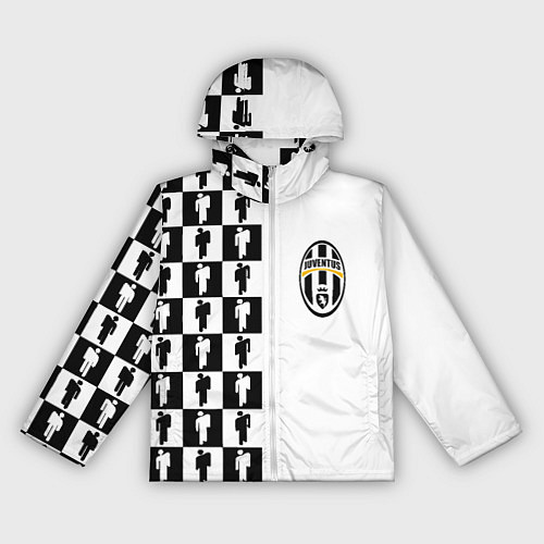 Женская ветровка Ювентус паттерн люди / 3D-Белый – фото 1