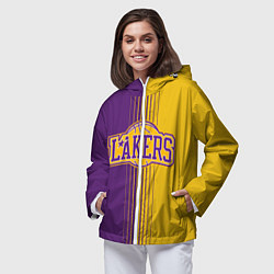 Ветровка с капюшоном женская NBA Lakers LA, цвет: 3D-белый — фото 2