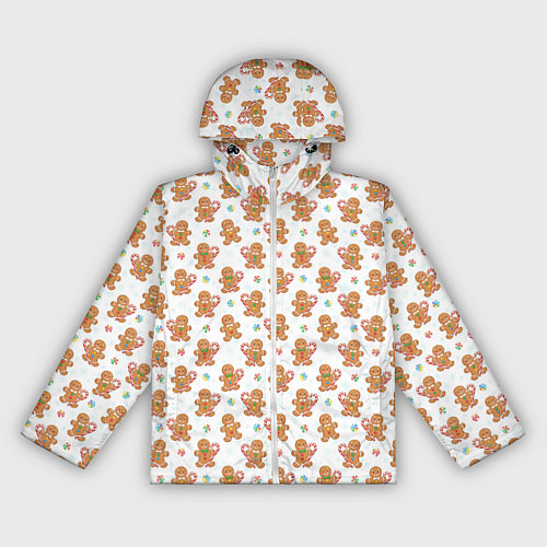 Женская ветровка Имбирные человечки и карамельные трости / 3D-Белый – фото 1