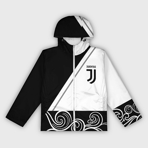Женская ветровка Ювентус геометрия полосы текстура / 3D-Белый – фото 1