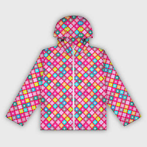 Женская ветровка Разноцветный цветочный узор ретро / 3D-Белый – фото 1