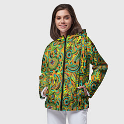 Ветровка с капюшоном женская Узор, цвет: 3D-черный — фото 2