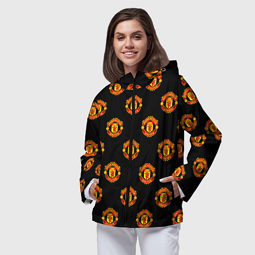 Женская ветровка Manchester United Pattern / 3D-Черный – фото 3