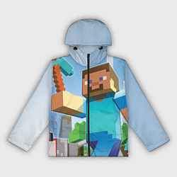 Ветровка с капюшоном женская Minecraft World, цвет: 3D-черный