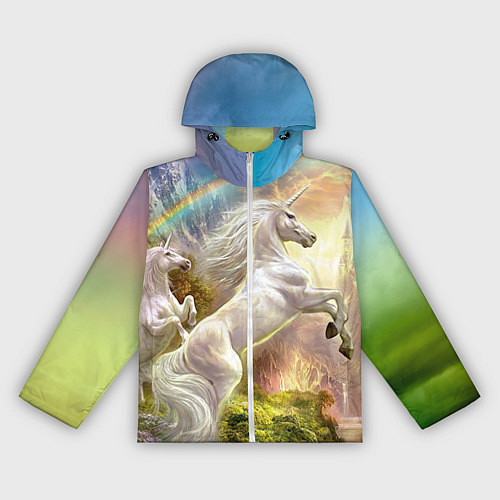 Женская ветровка Радужный единорог / 3D-Белый – фото 1