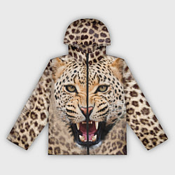 Ветровка с капюшоном женская Взгляд леопарда, цвет: 3D-черный