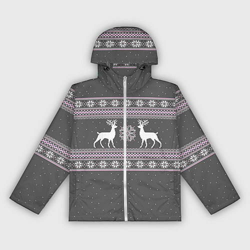 Женская ветровка Узор с оленями / 3D-Белый – фото 1